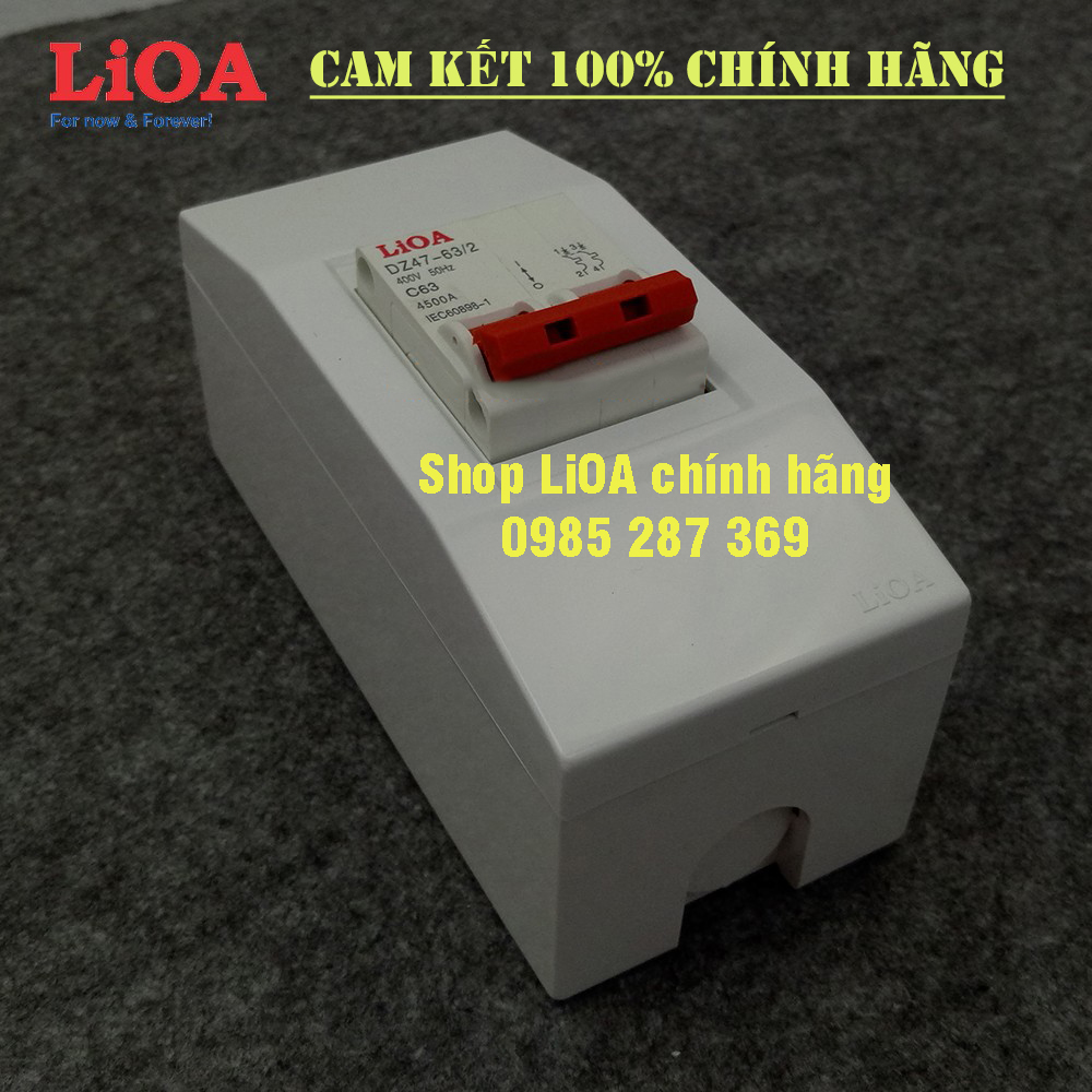 Combo cầu dao tự động (APTOMAT) LiOA loại 2 cực - Lắp nổi