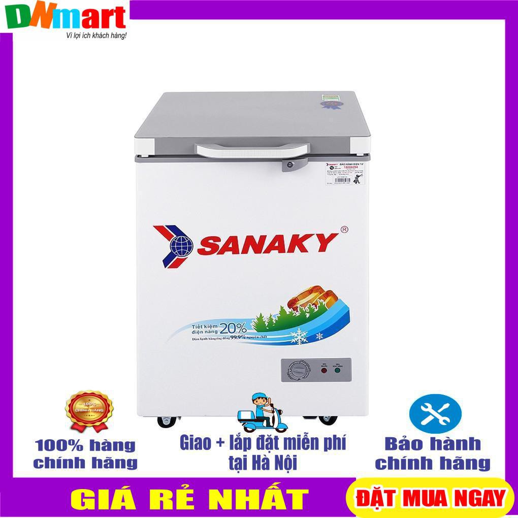 [Trả góp 0%]Tủ đông Sanaky 100 lít VH-1599HYKD