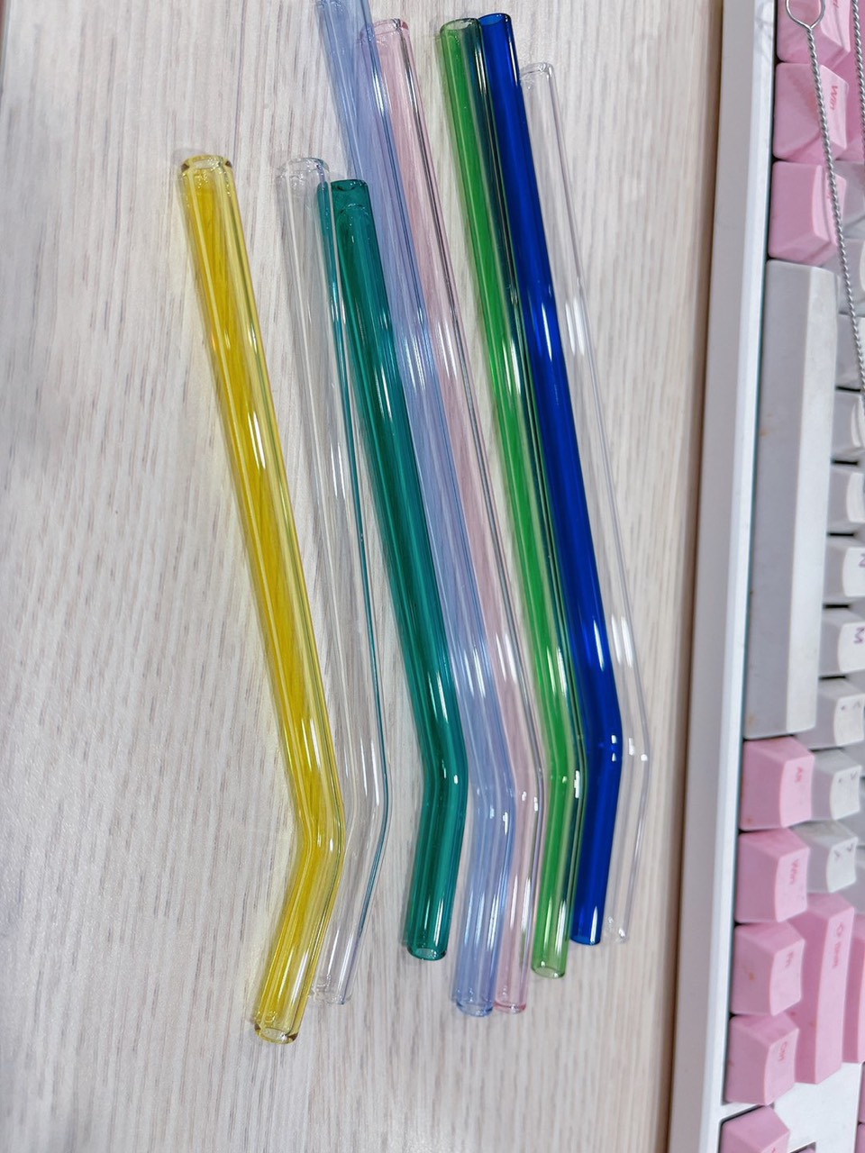 Ống hút thủy tinh 25cm đủ màu đường kính 8mm dùng trong quán cafe,nhà hàng,dùng cá nhân thủy tinh borosilicat