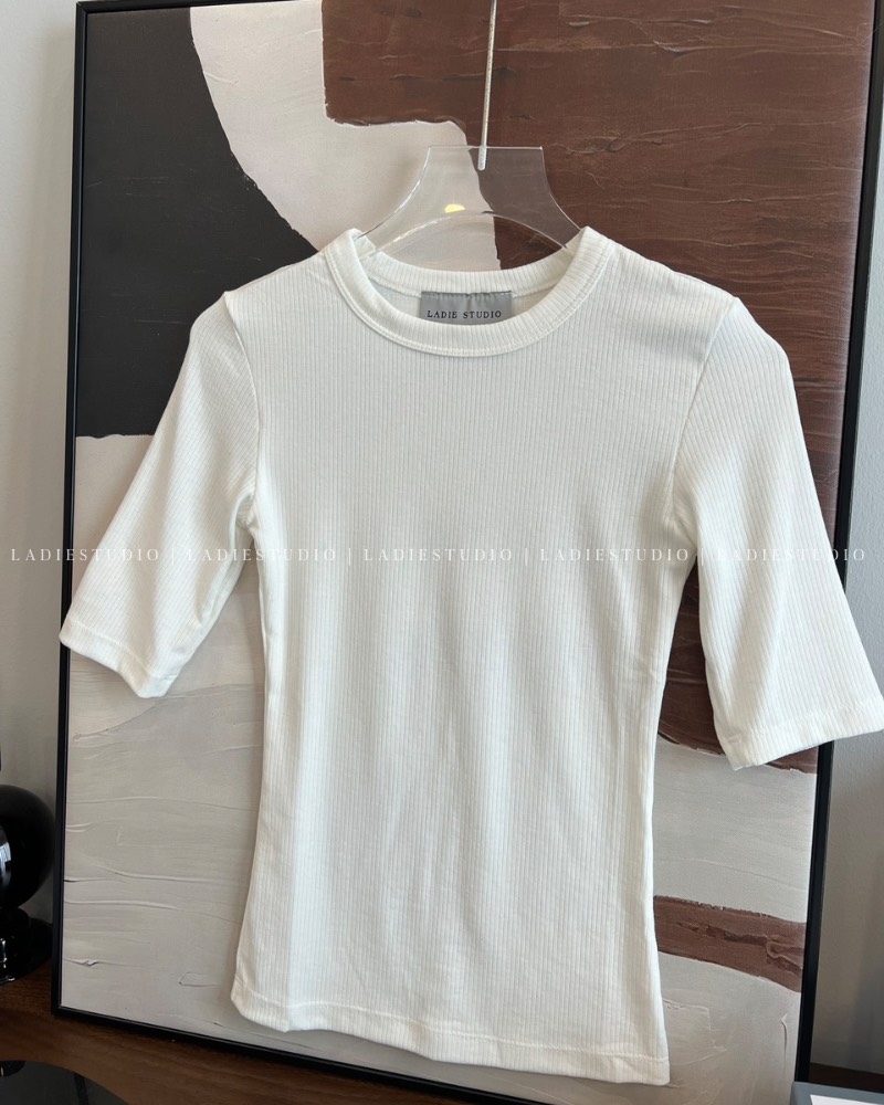 Áo thun trơn tay lửng chất dày dặn, AO47, Ladie Studio