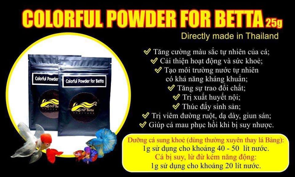 [HCM]Colorful Powder 25g - Bột dưỡng cá Betta Thái Lan