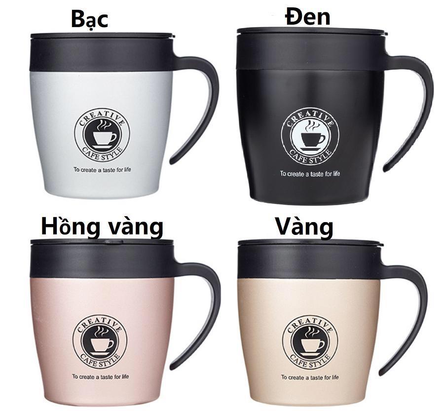 [HCM][TẶNG KÈM MUỖNG INOX - ĐƯỢC CHỌN MÀU] Cốc pha Cà phê inox 304  cao cấp Creative 330ml
