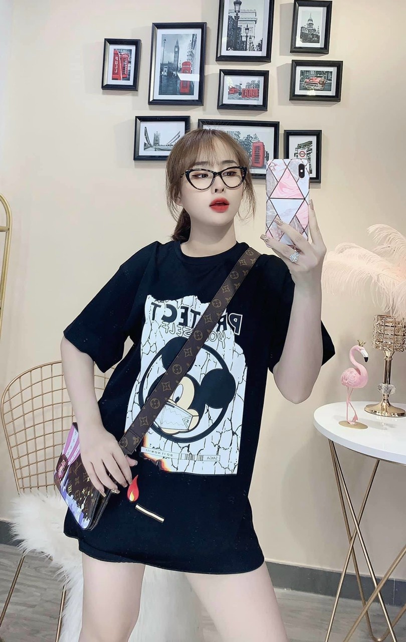 ÁO THUN NAM NỮ IN HÌNH CHUỘT MICKY CUTE CHẤT LIỆU CONTON THOÁNG MÁT THOẢI MÁI NBLUEKX38