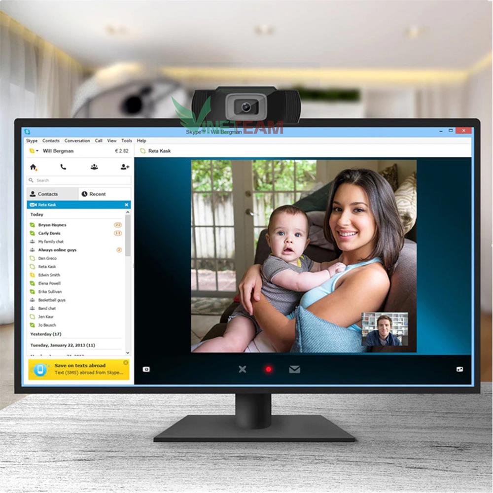 Webcam Máy Tính Phân Giải 1280 x 720p Kèm Micro