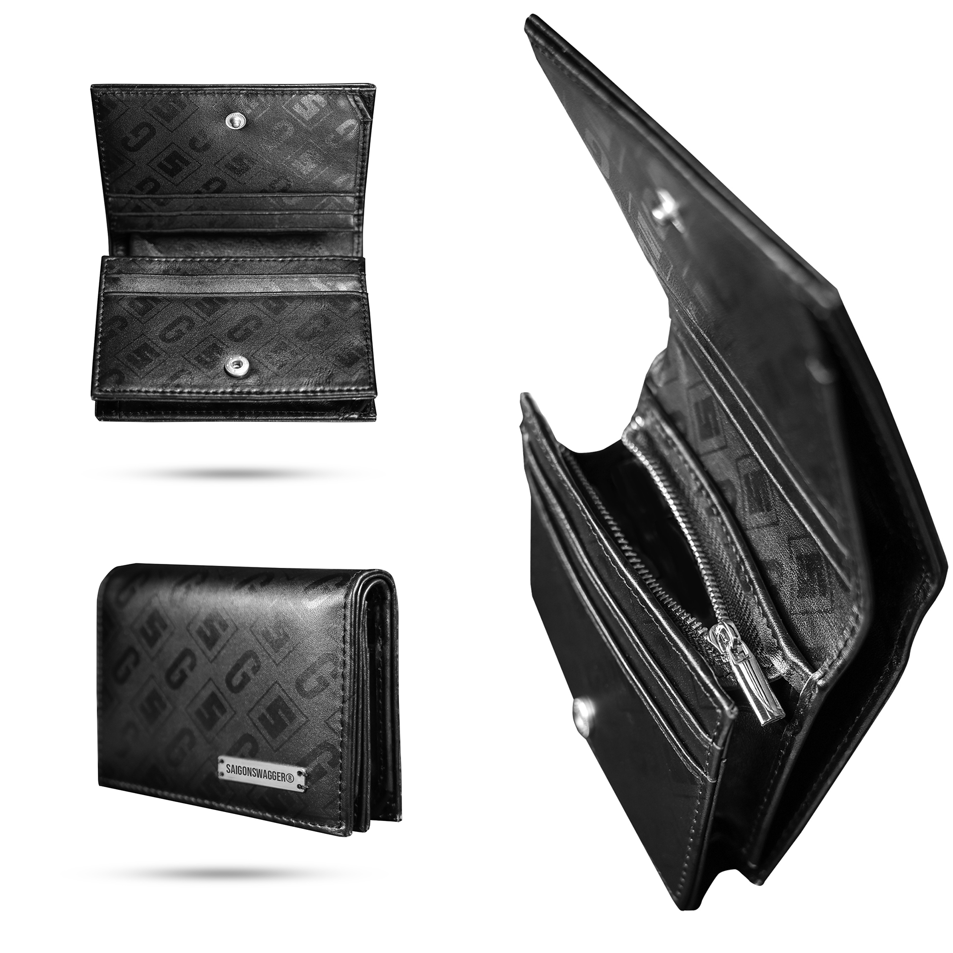 Ví Gập Đôi Nữ, Nam SAIGON SWAGGER® Da Thật Cao Cấp ECLIPSE FOLD WALLET