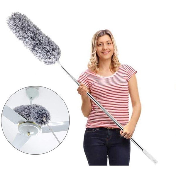 Chổi quét bụi cây phất trần thông minh cán dài 2m có thể điều chỉnh độ dài, quét mạng nhện tiện lợi