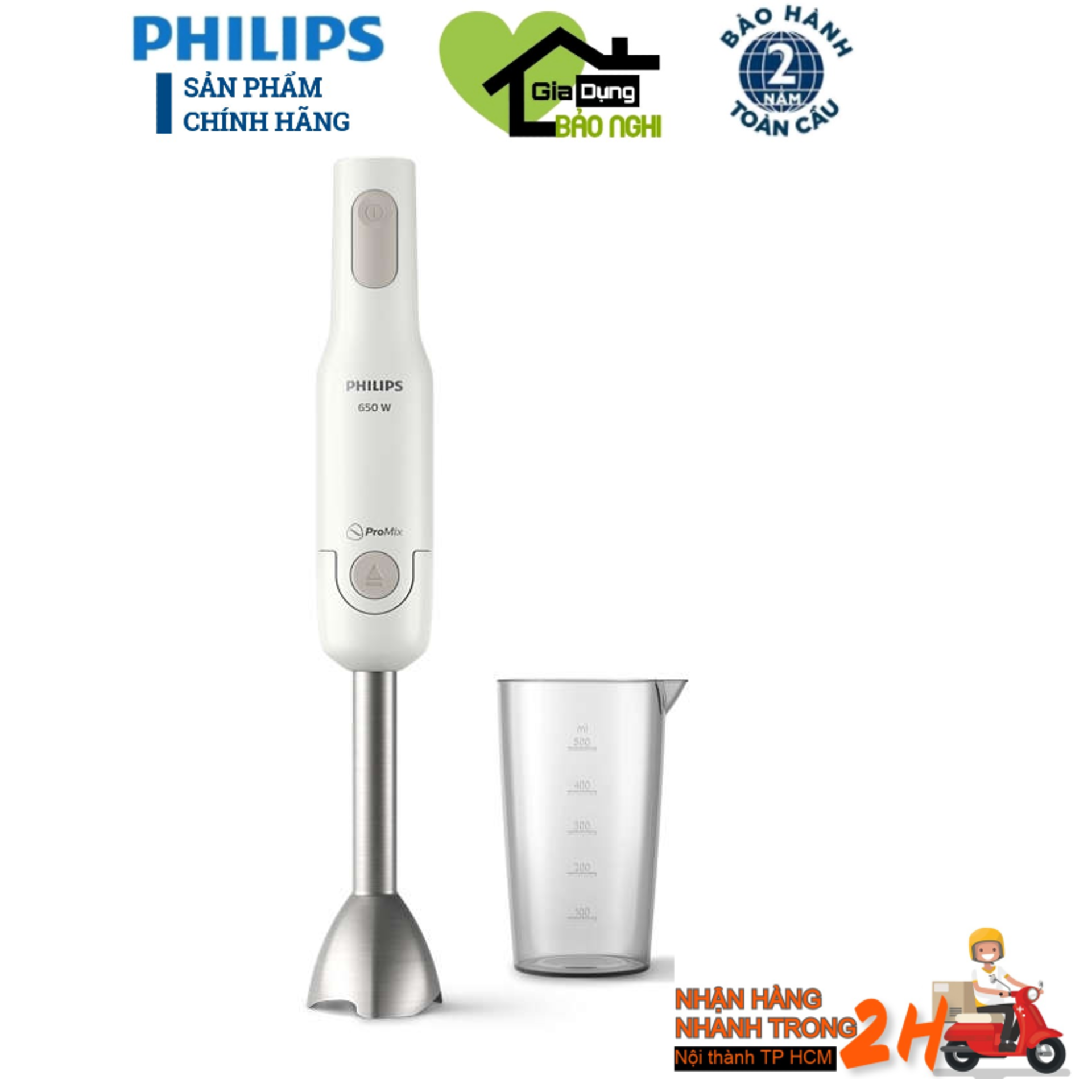 Máy xay cầm tay promix philips hr2534 650w - hàng chính hãng