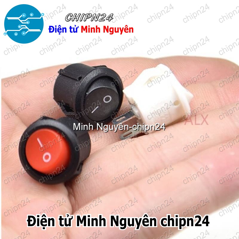 [2 cái] (F97) Công tắc Tròn 15MM (2/ 3 chân 3A 250VAC Đỏ/Đen/Trắng) - [Chọn Loại] - HHH.00133