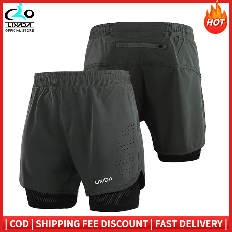 Lixada Người Đàn Ông Của 2-Trong-1 Quần Short Chạy Bộ Thoáng Khi Nhanh Khô Tập Luyện Tích Cực Tập Thể Dục Chạy Bộ Đạp Xe Quần Short Với Còn Lót