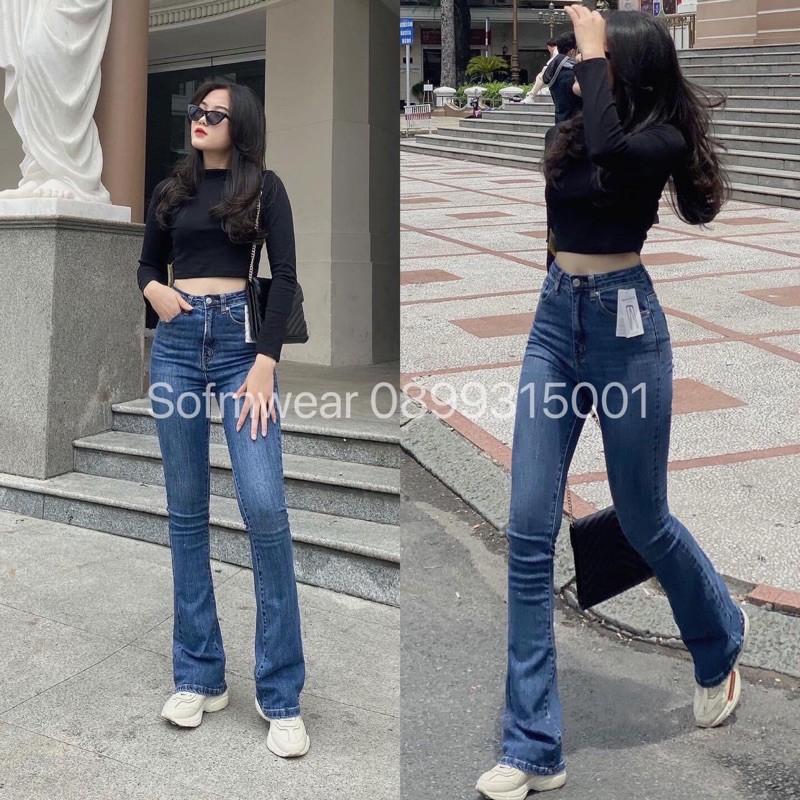 [HCM]Quần Jean Ống Loe LD01 Bigsize dài 110cm