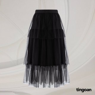Chân váy dài lưới xếp 3 tầng đen tingoan BLUEMING SKIRT BL thumbnail