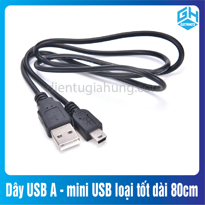 Dây Cap USB A - mini USB loại tốt dài 80cm