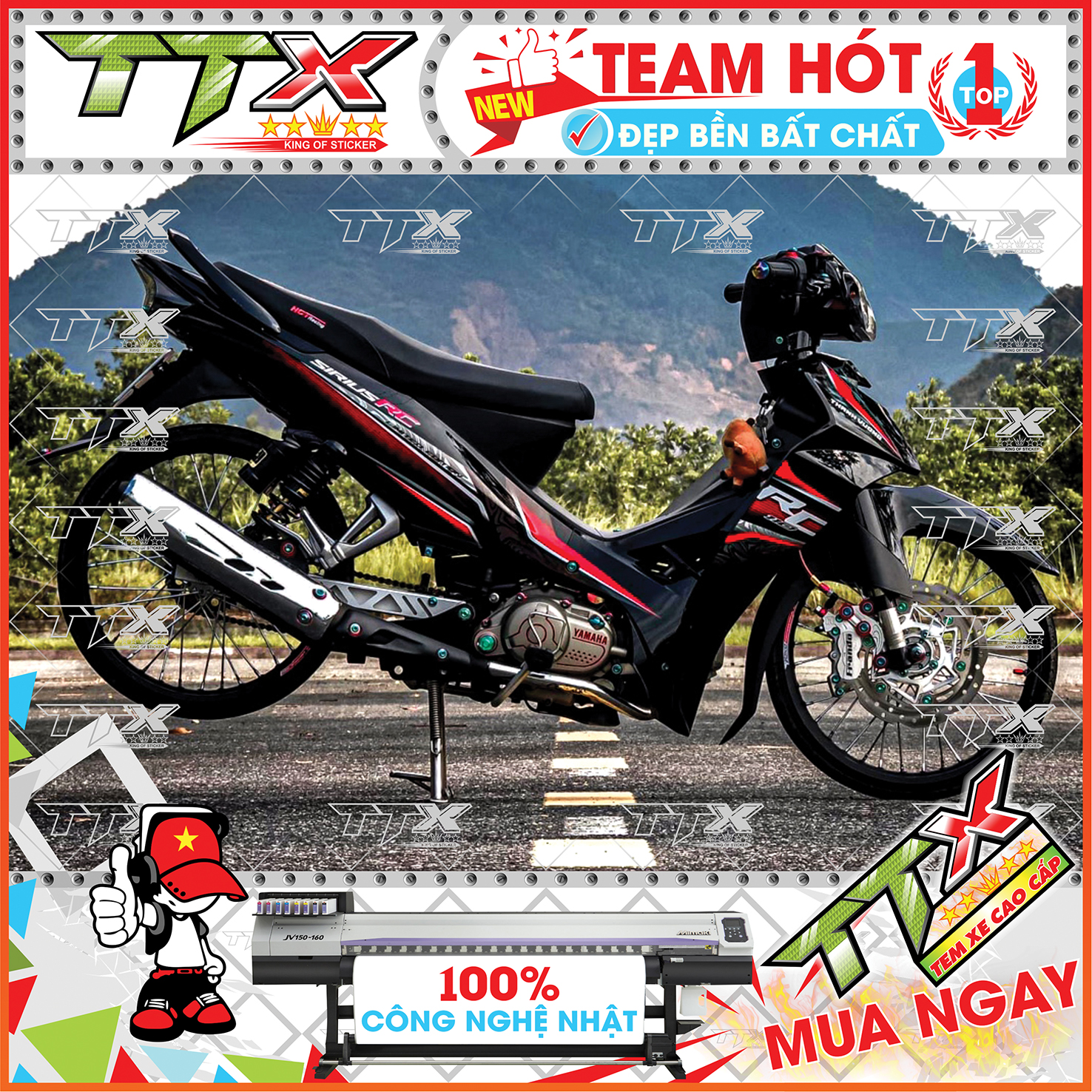 Tem sirius đỏ đen rc siêu đẹp