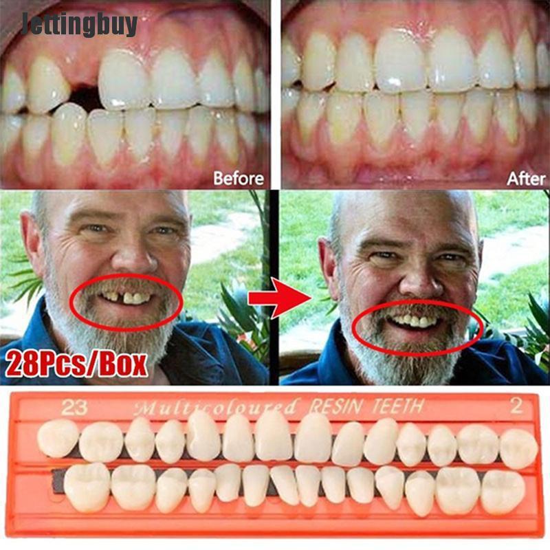 Jettingbuy 28Pcs/Set Resin Teeth Teaching Model Universal False Teeth Dental Material Teeth