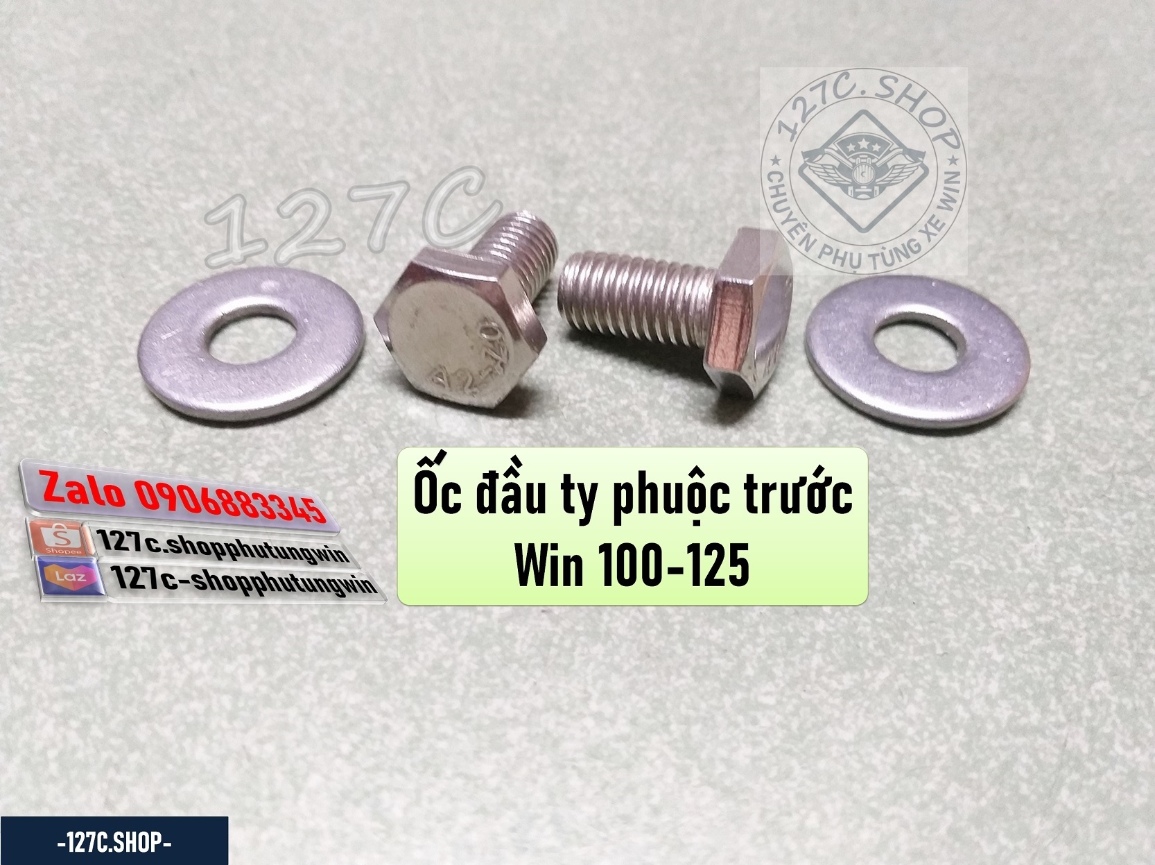 [HCM] Ốc đầu ty phuộc trước Win 100/ 125cc inox (1 cặp)