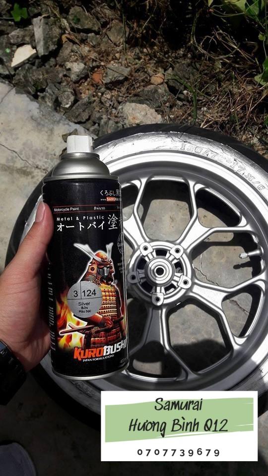 [COMBO] Sơn xịt Samurai màu Bạc - 124 với bóng K1K