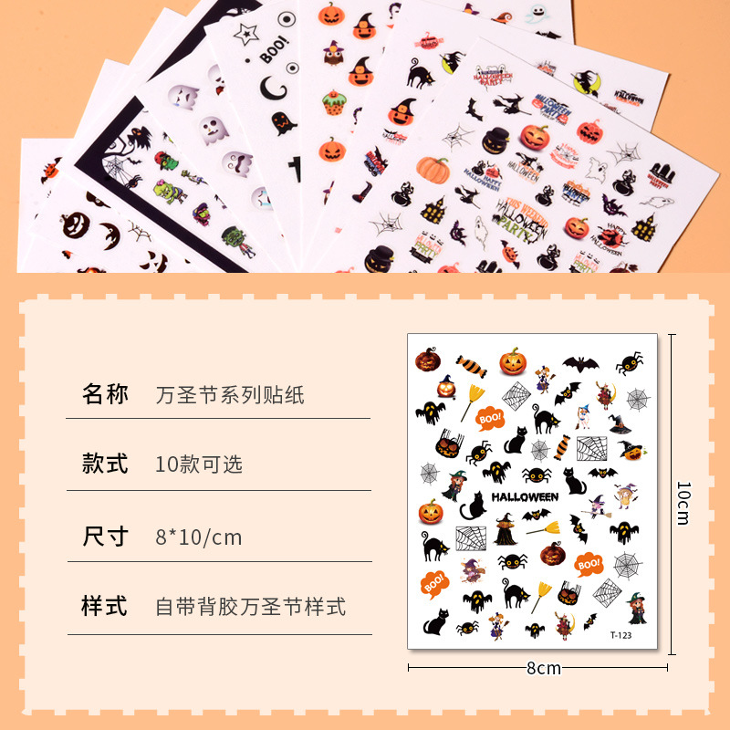 Sticker Halloween trang trí móng tay
