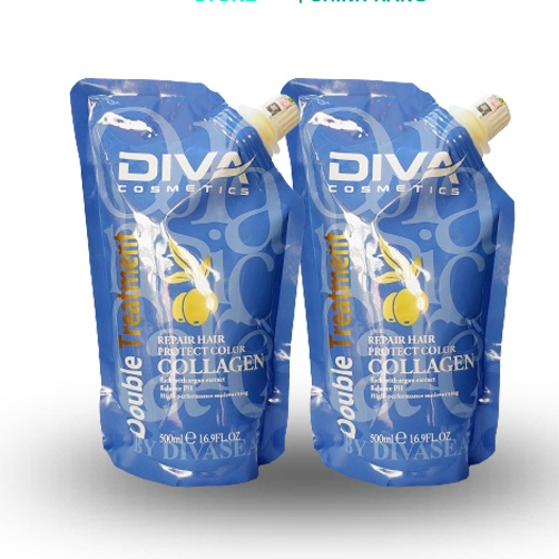 Kem ủ tóc COLLAGEN DIVA 500ml - Hấp tóc phục hồi hư tổn HUẾ STORE