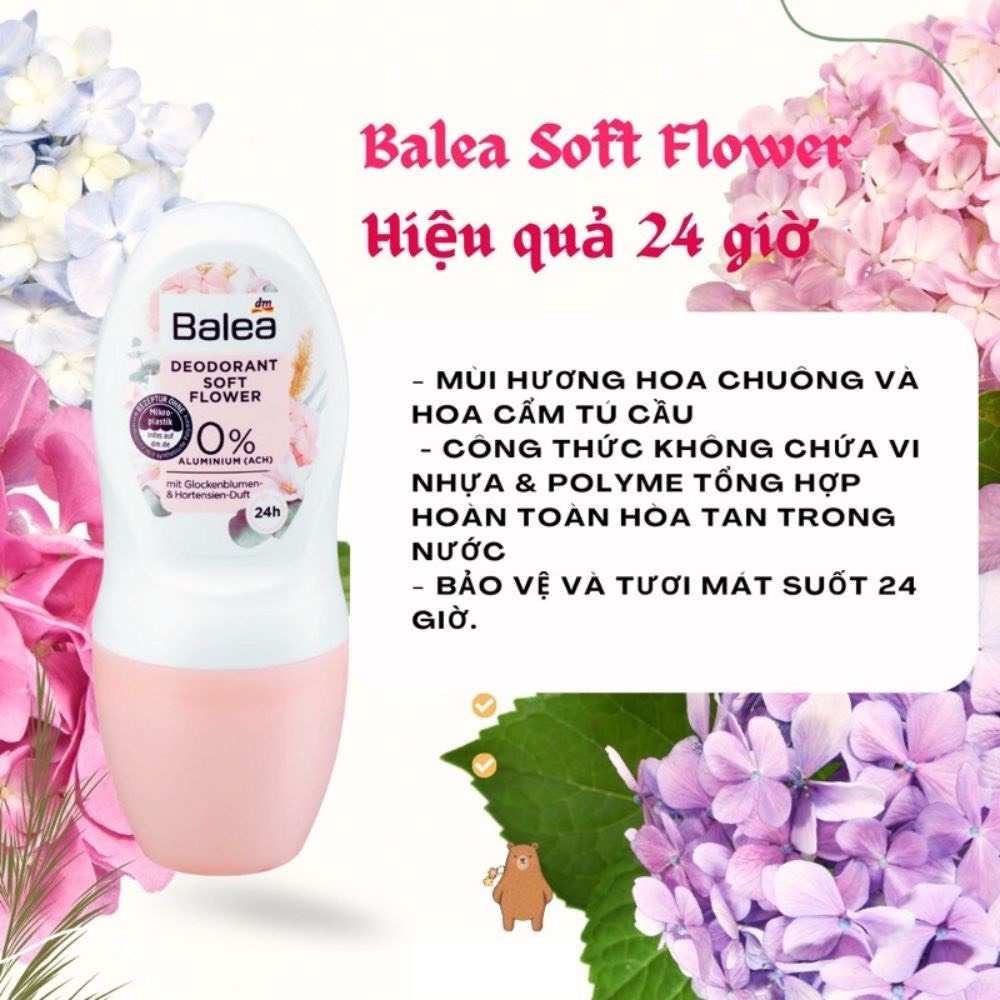Lăn khử mùi Balea nữ 50ml các màu - Đức