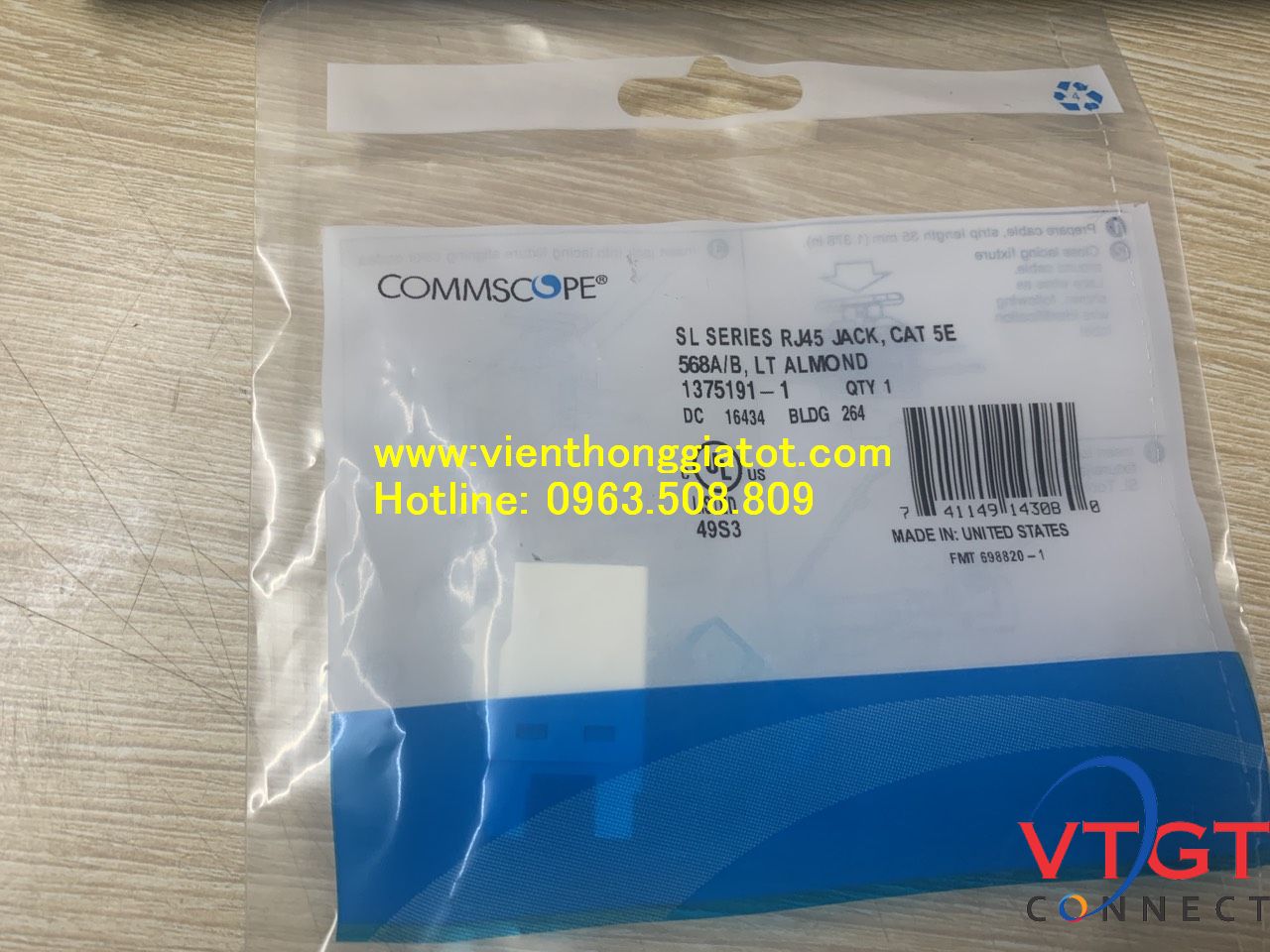 Nhân mạng Cat5e Commscope 1375191-1 MODULAR JACK