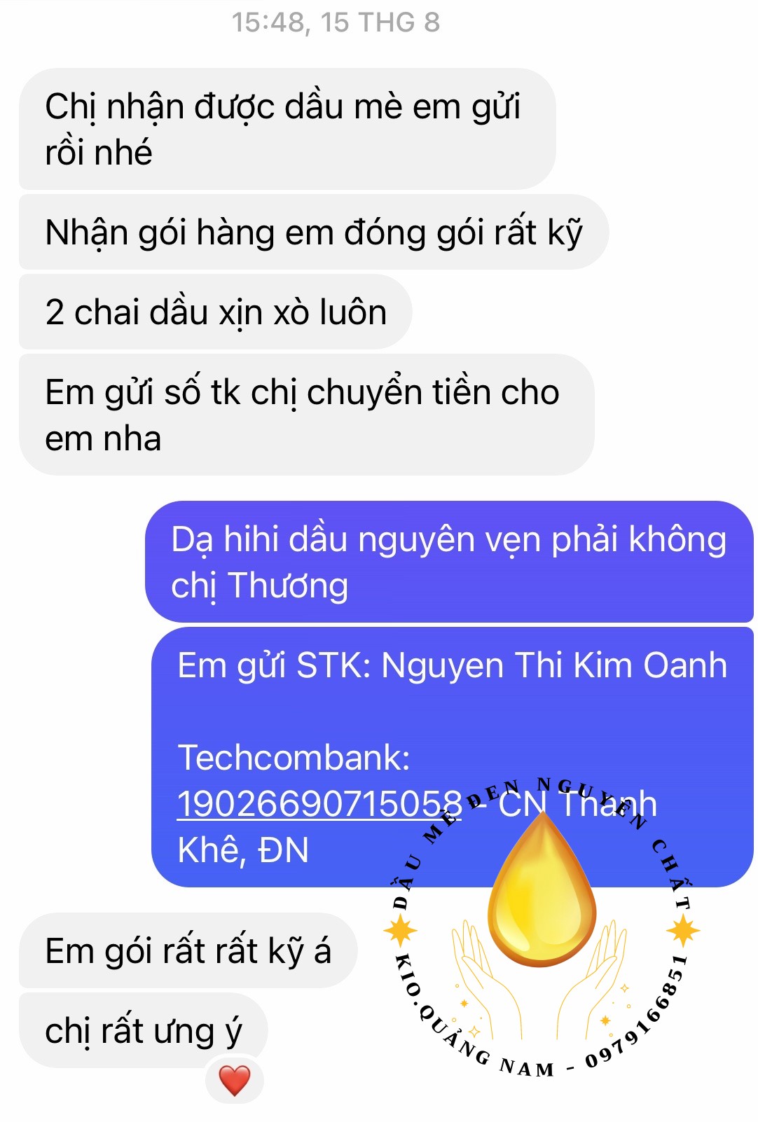 Dầu mè đen (dầu vừng) Quảng Nam nguyên chất 500ml (Ép sống - Raw)