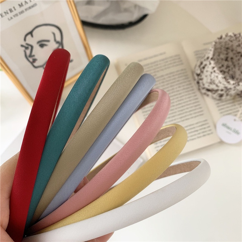 Bờm tóc bọc vải lụa bản nhỏ mảnh, bờm tóc thanh lịch đáng yêu K097