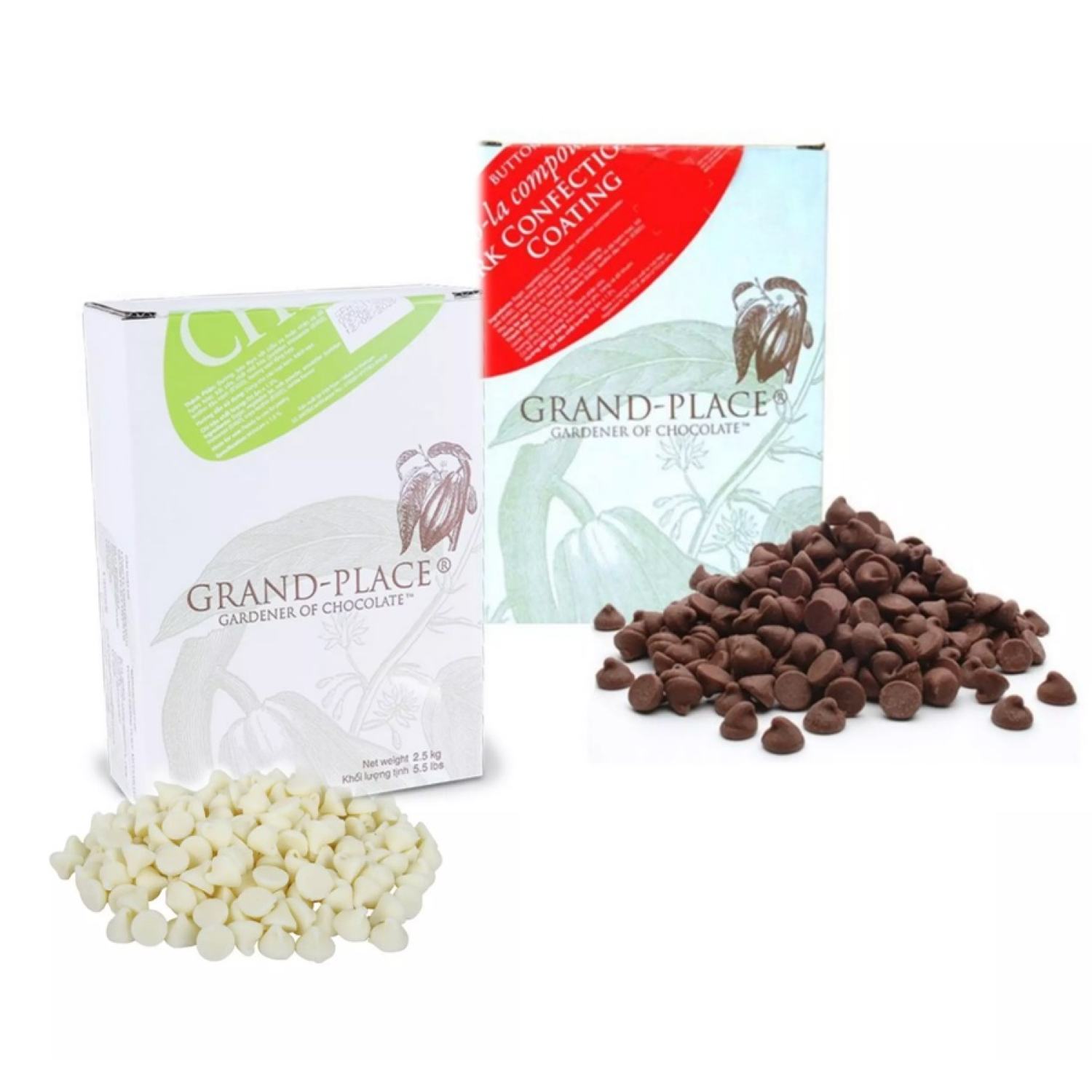 Grand Place Black/White/Two-Color Chocolate Chips (Choco Chips) 100g