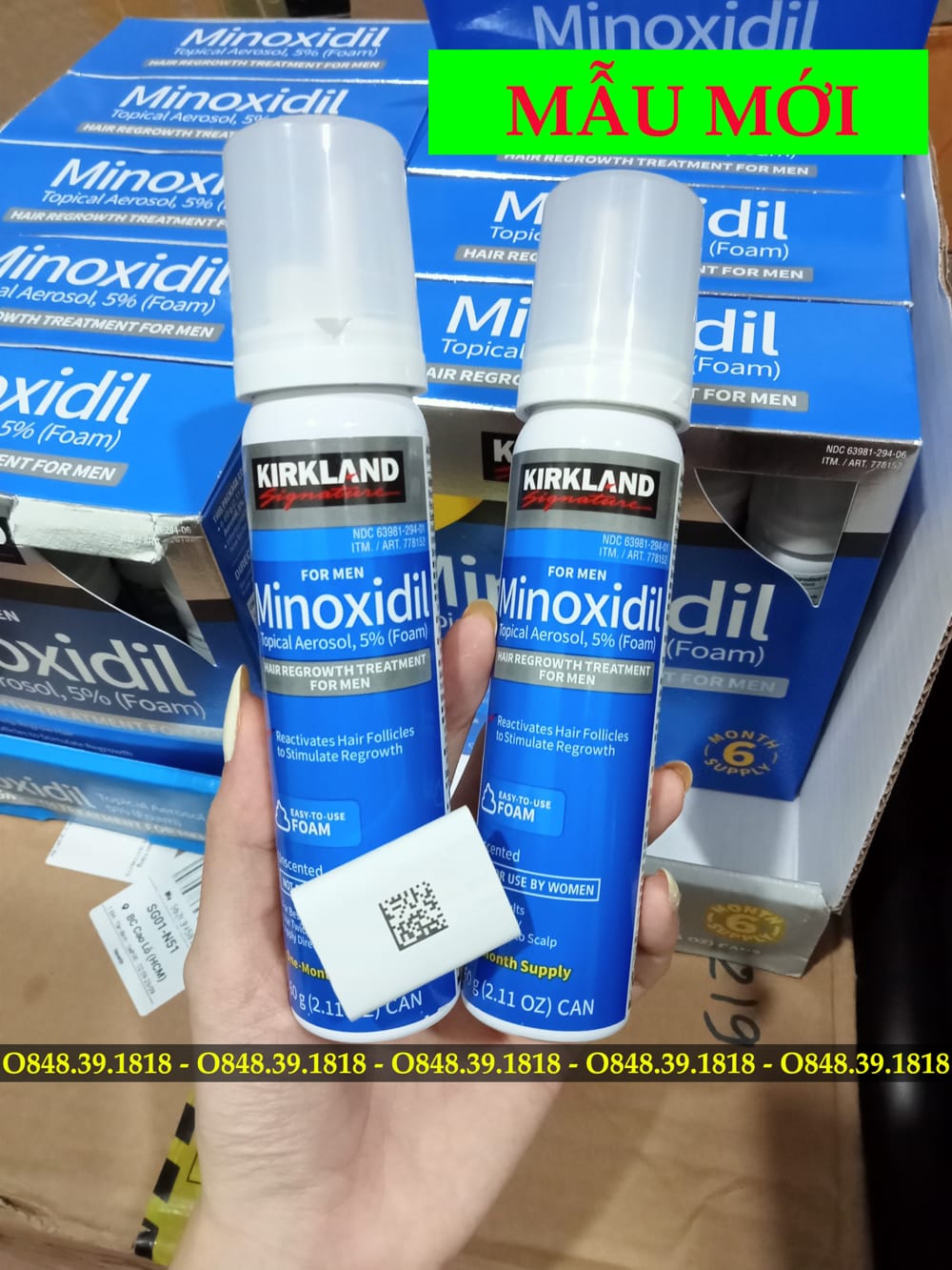 (MẪU MỚI) Minoxidil 5% Mọc Râu Tóc Dạng Bọt Không Gây Dị Ứng Da (Minoxidil 5% Foam)