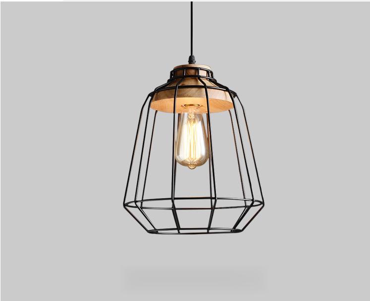 Đèn thả trang trí đuôi gỗ lồng sắt verga bao gồm bóng led edison st64 - 4w