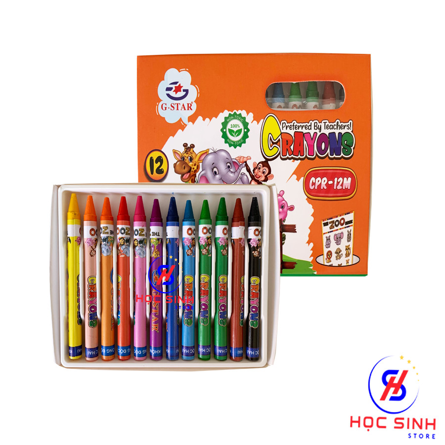 Hộp bút sáp 12 màu gstar cpr12