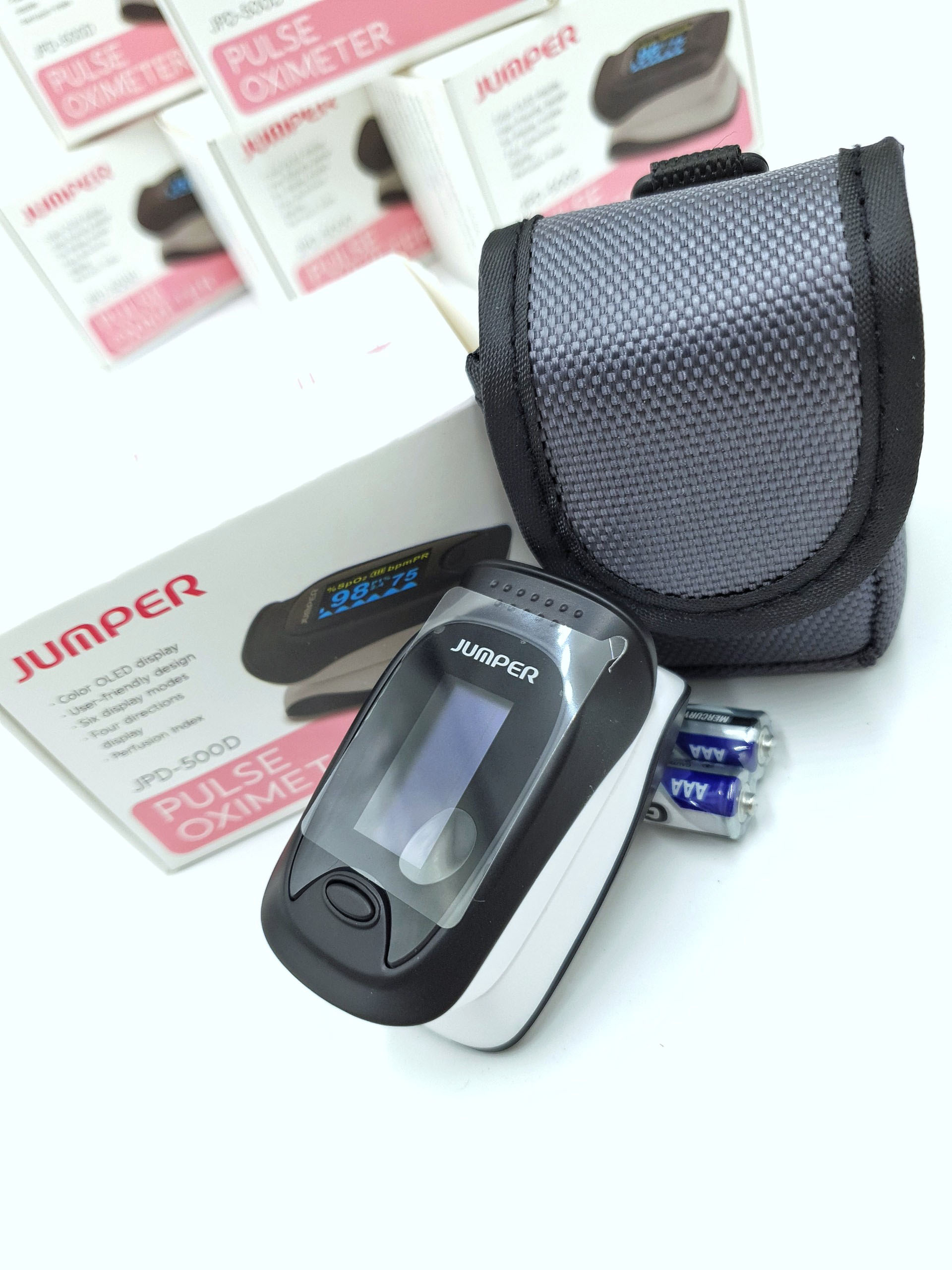 Máy đo SPO2 Jumper 500D - đo 3 chỉ số - Bảo hành 2 năm