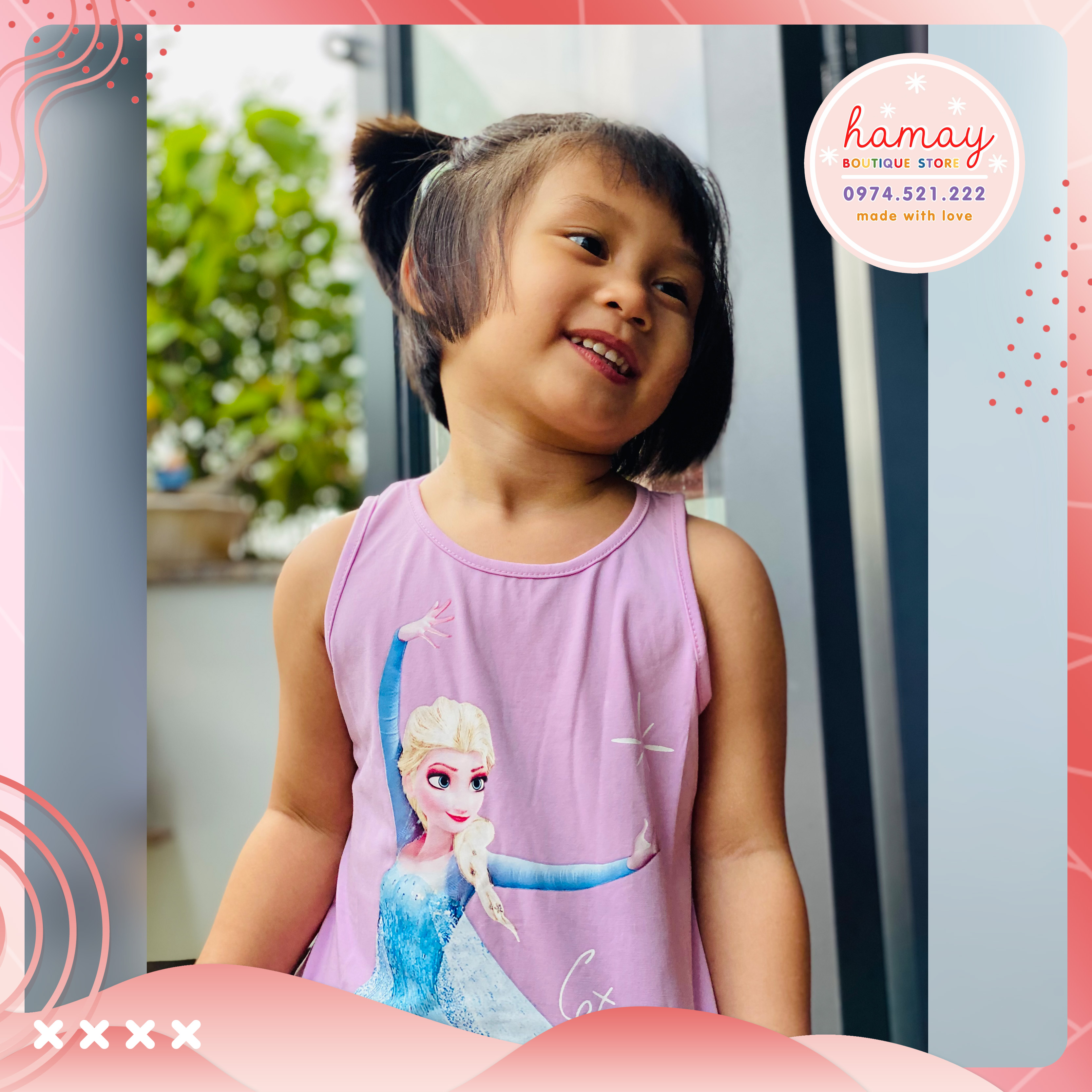 [HCM][Số 4-10] Đầm thun cotton cao cấp Elsa cho bé từ 12 đến 33Kg