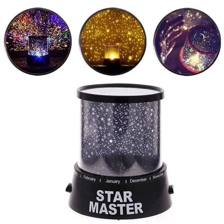 Đèn ngủ chiếu bầu trời đầy trăng sao STAR MASTER 4 bóng LED hiệu ứng lãng mạn trang trí không gian dùng cáp sạc usb