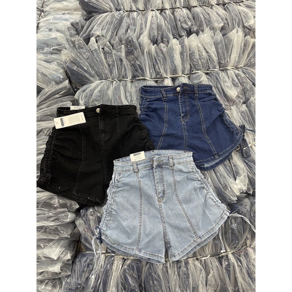 QNU81 - QUẦN SOOC JEANS NỮ RÚT DÂY