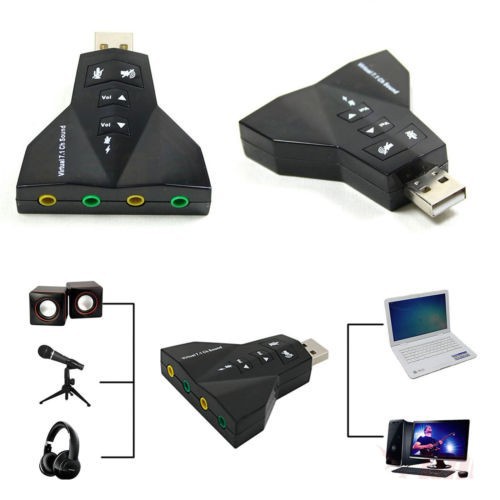 [HCM]Card âm thanh hình máy bay USB Sound Virtual 7.1