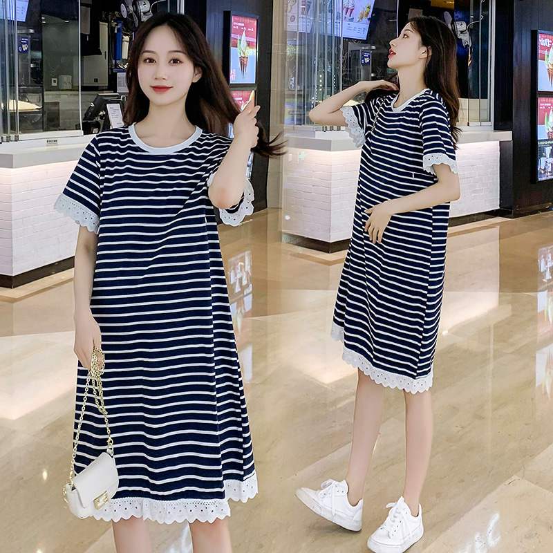 [HCM]Đầm bầu suông thun sọc kẻ DN21