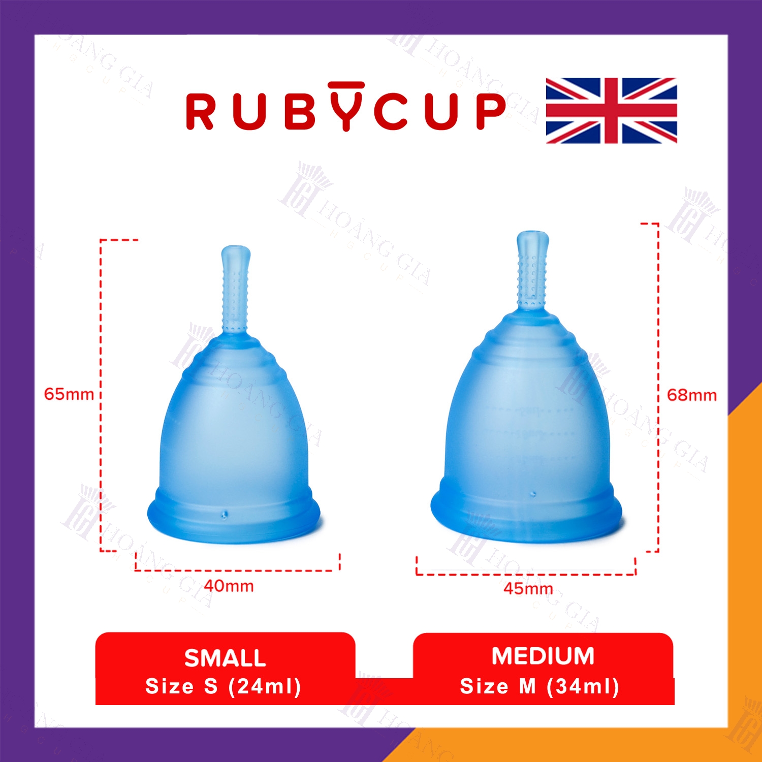 Cốc nguyệt san Ruby cup (Hàng chính hãng, thương hiệu Anh) - RubyCup Menstrual Cup