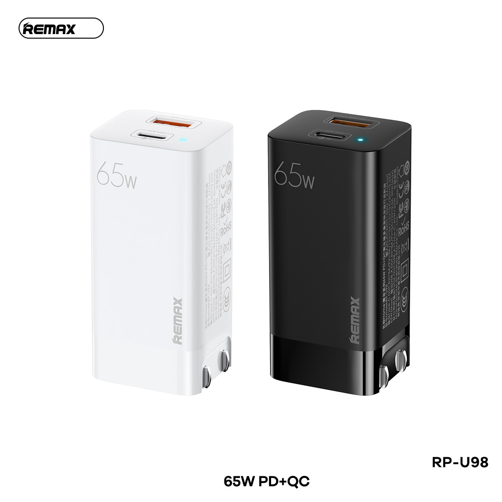 Cốc sạc nhanh Remax RP-U98 USB+Type C QC3.0+PD 65W