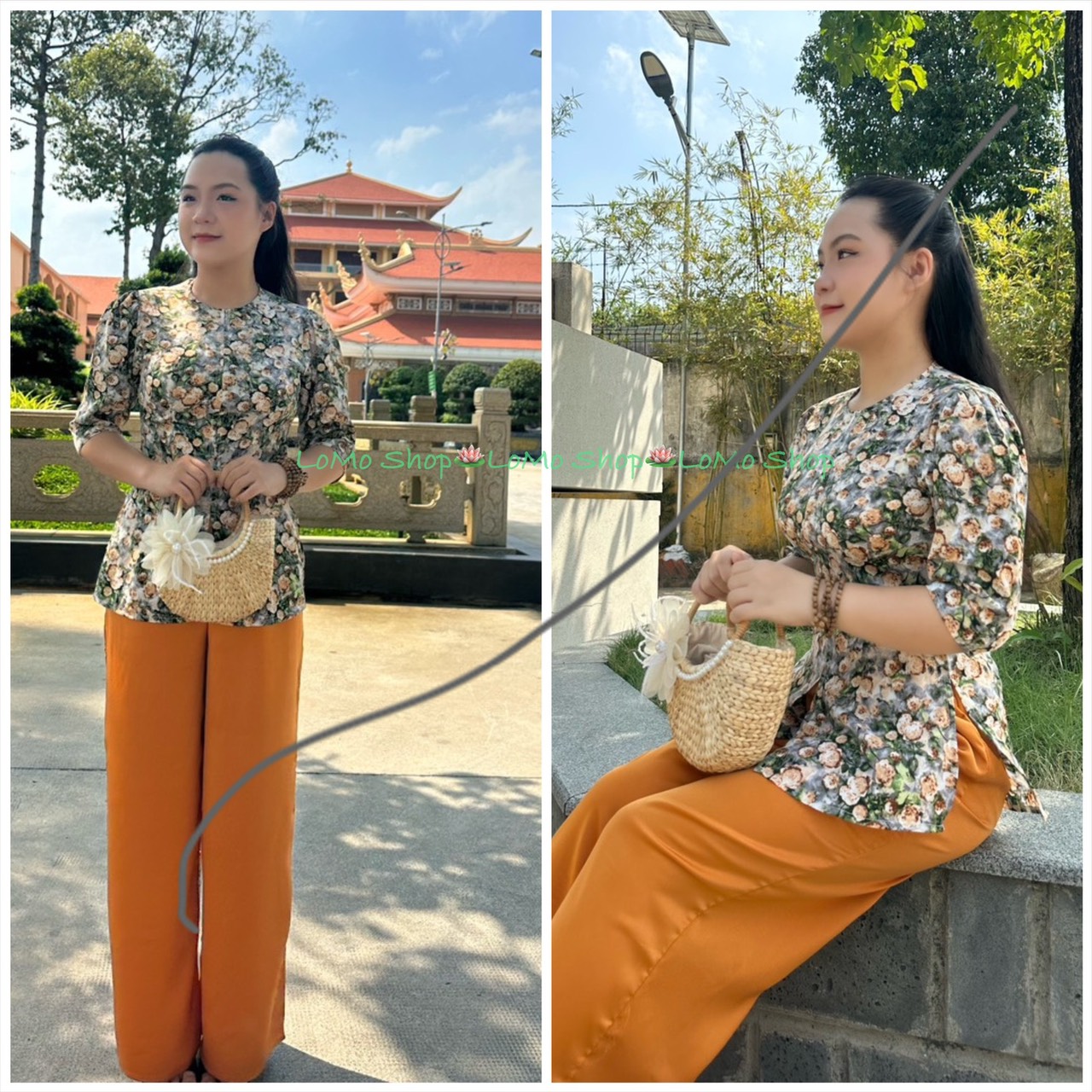 ÁO BÀ BA BÔNG LỤA MANGO