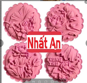 Khuôn trung thu lò xo 4 mặt sen hoa và lá sen 150 - 180gr