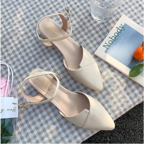 Giày Sandal 2P Xếp Mũi Dễ thương
