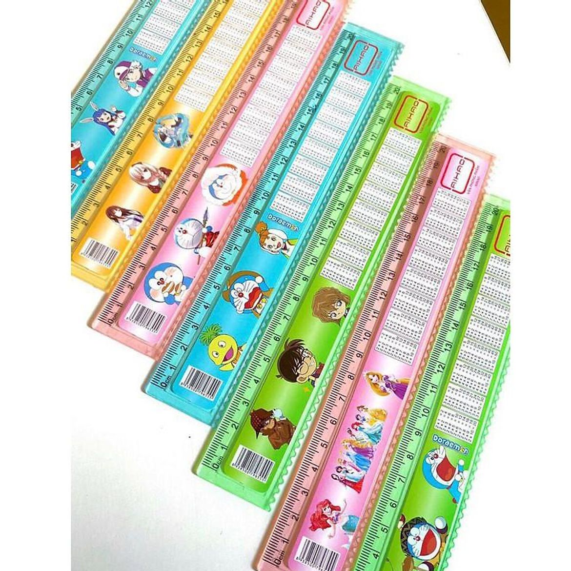 Thước cửu chương 20cm, Set gồm 2 cây thước (nhiều mẫu dễ thương)