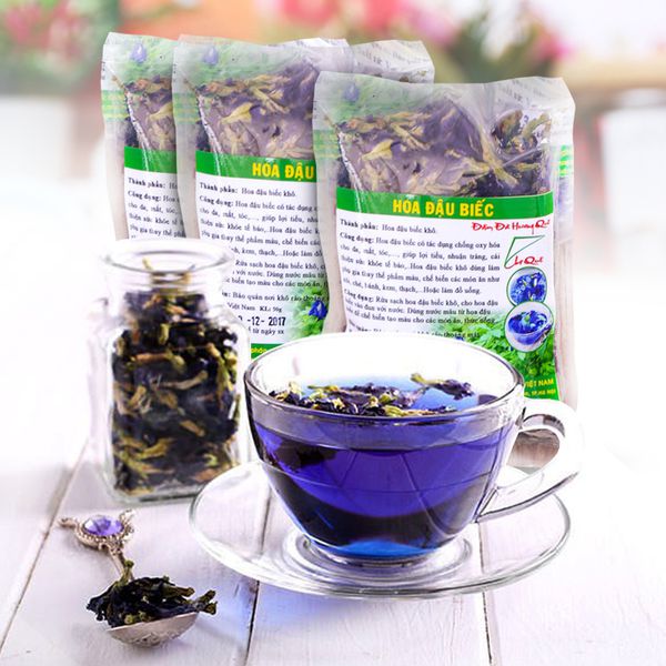 Hoa đậu biêc khô - Hoa đậu biếc sấy lạnh tạo màu xanh cho xôi chè, bánh kẹo, thạch, rau câu