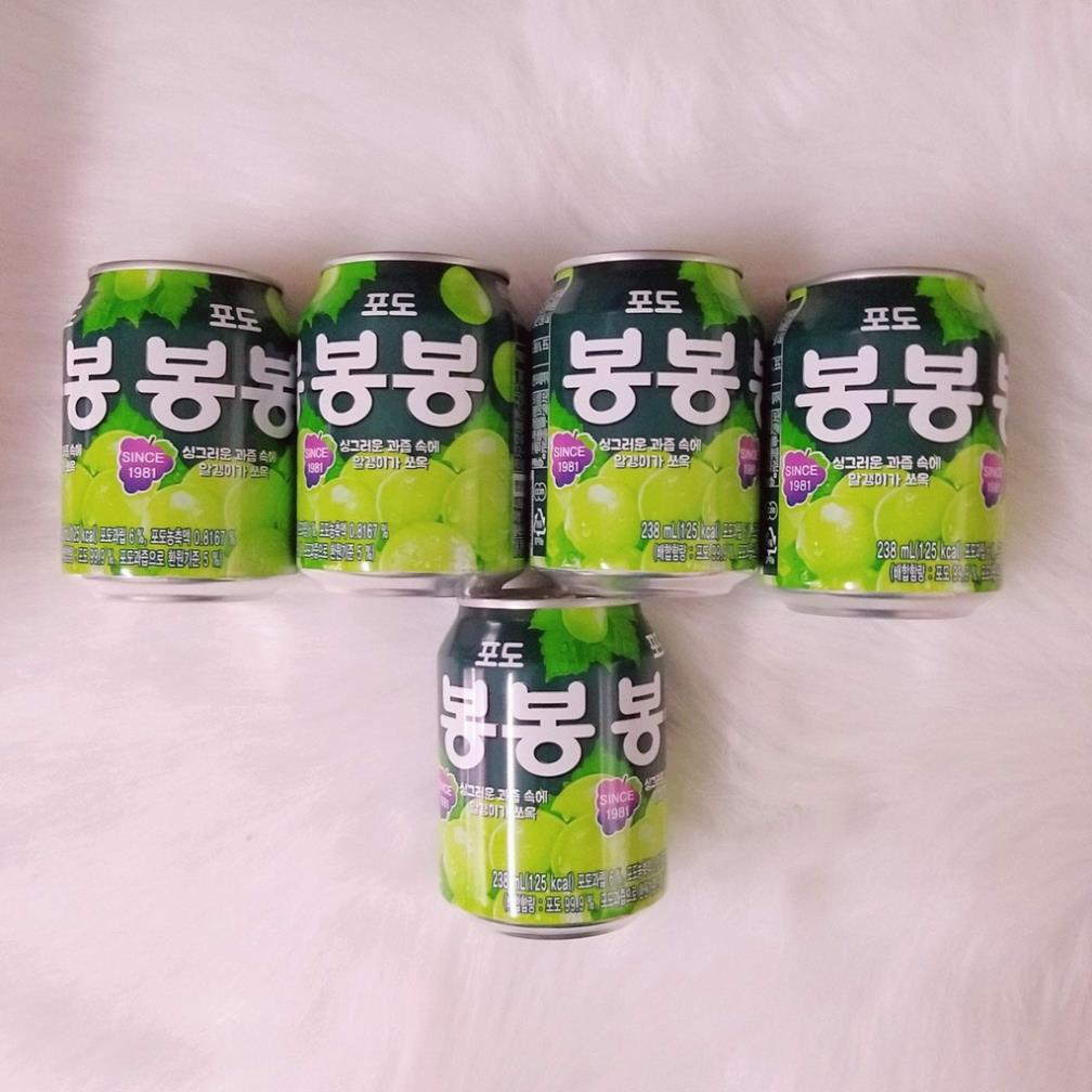 COMBO 2 Nước ép Nho+ Lê đóng lon Hàn Quốc 238ml