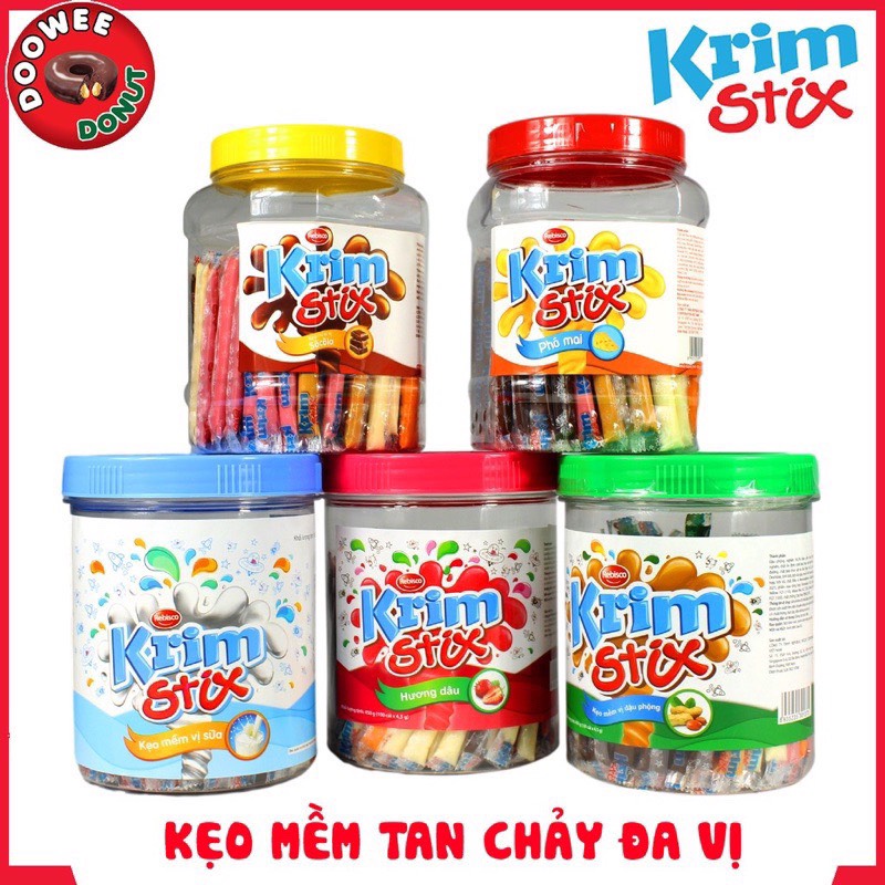 Rebisco Kẹo Mềm Krim Stix Vị Phô Mai (Hộp 100 cái x 4.5g)