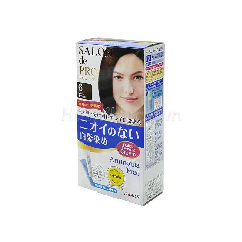 Kem Nhuộm Tóc Phủ Bạc Salon De Pro 6 (Màu Nâu Đen)
