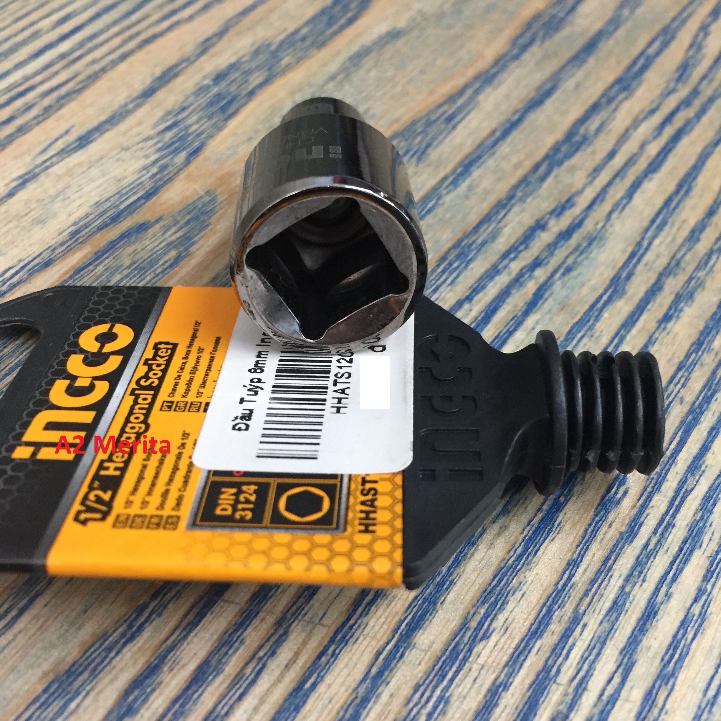 Đầu Tuýp 6 cạnh 1/2" 8mm Ingco HHAST12081