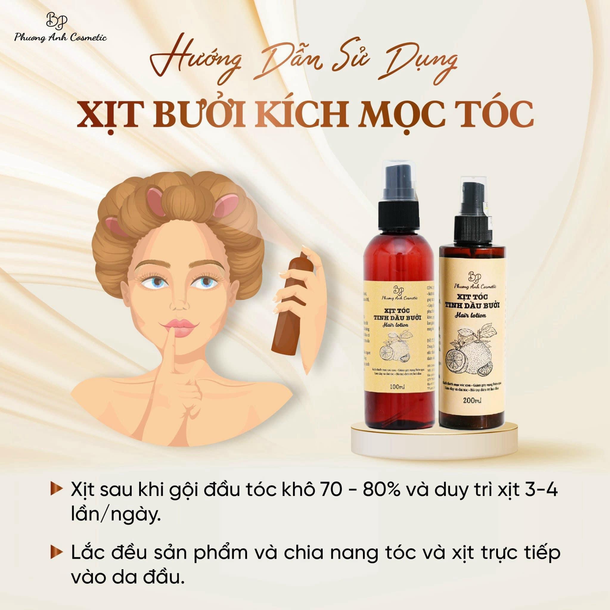 XỊT BƯỞI KÍCH MỌC TÓC CHAI LỚN 200ML
