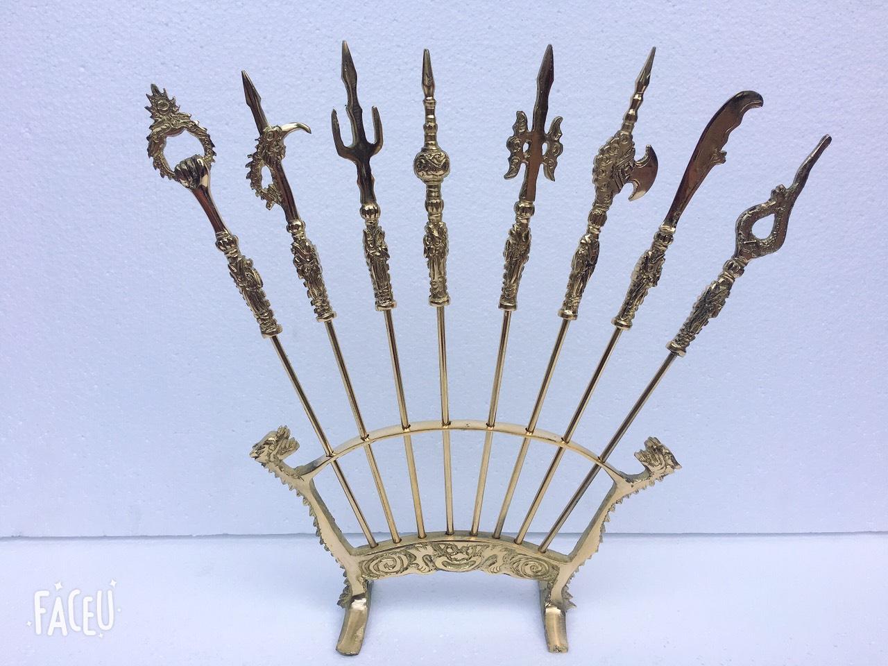 BỘ BÁT BỬU CỠ TO cao 63CM CHẤT LIỆU ĐỒNG 3000g