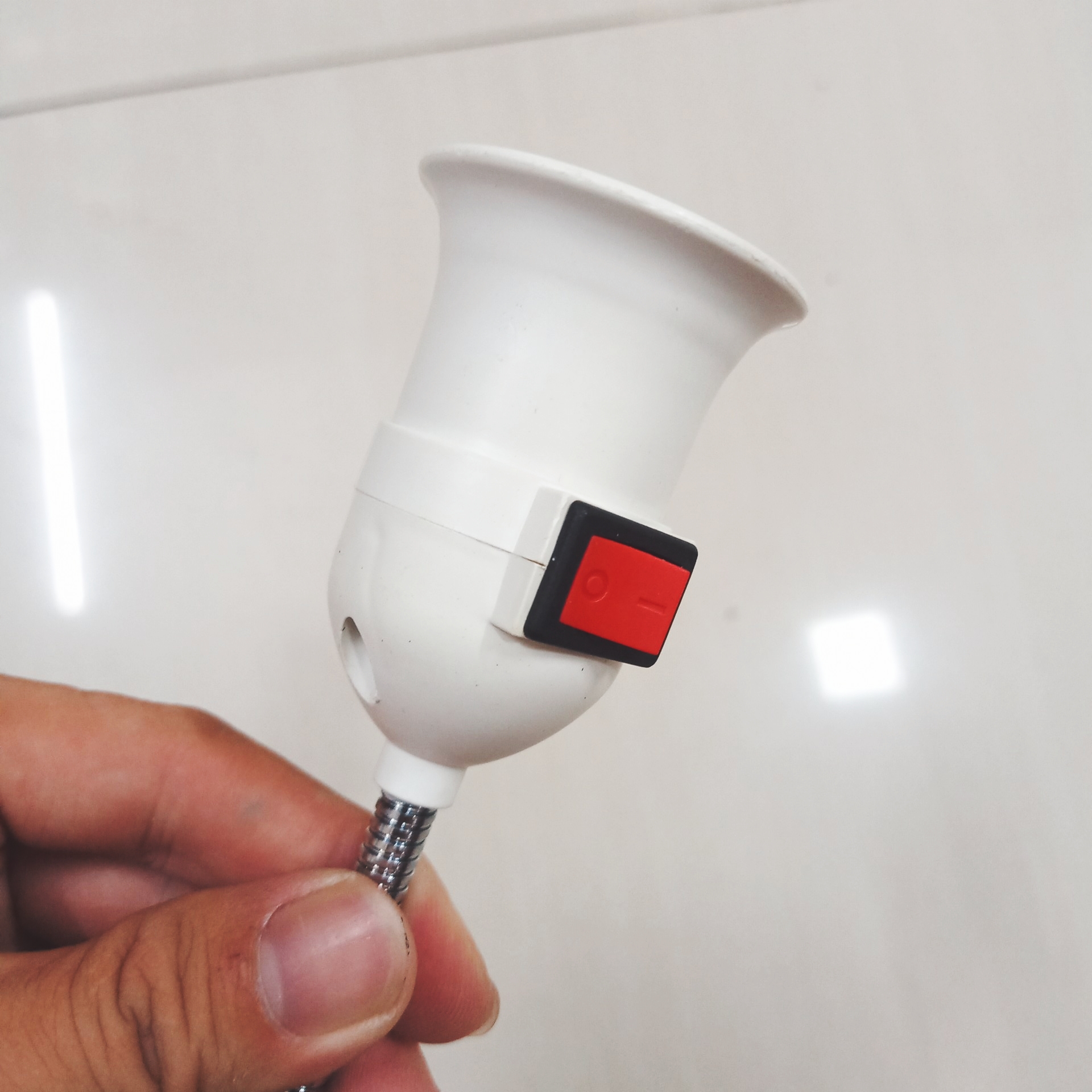 Eyeless lamp spring bend 360 degree have switch eyeless E27